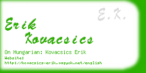 erik kovacsics business card